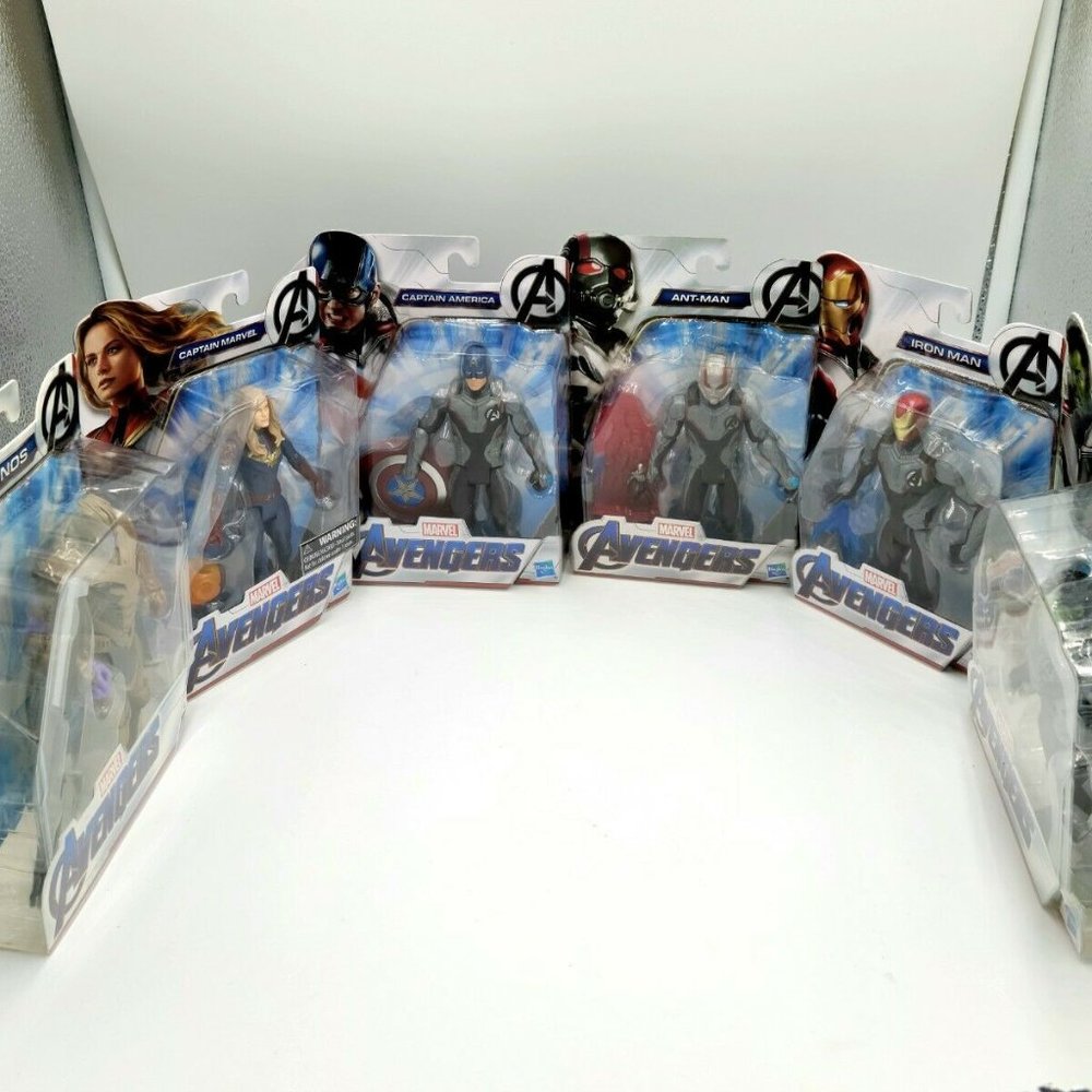 Marvel avengers action figures 6 lot capt america,hulk,thanos,iron man set new